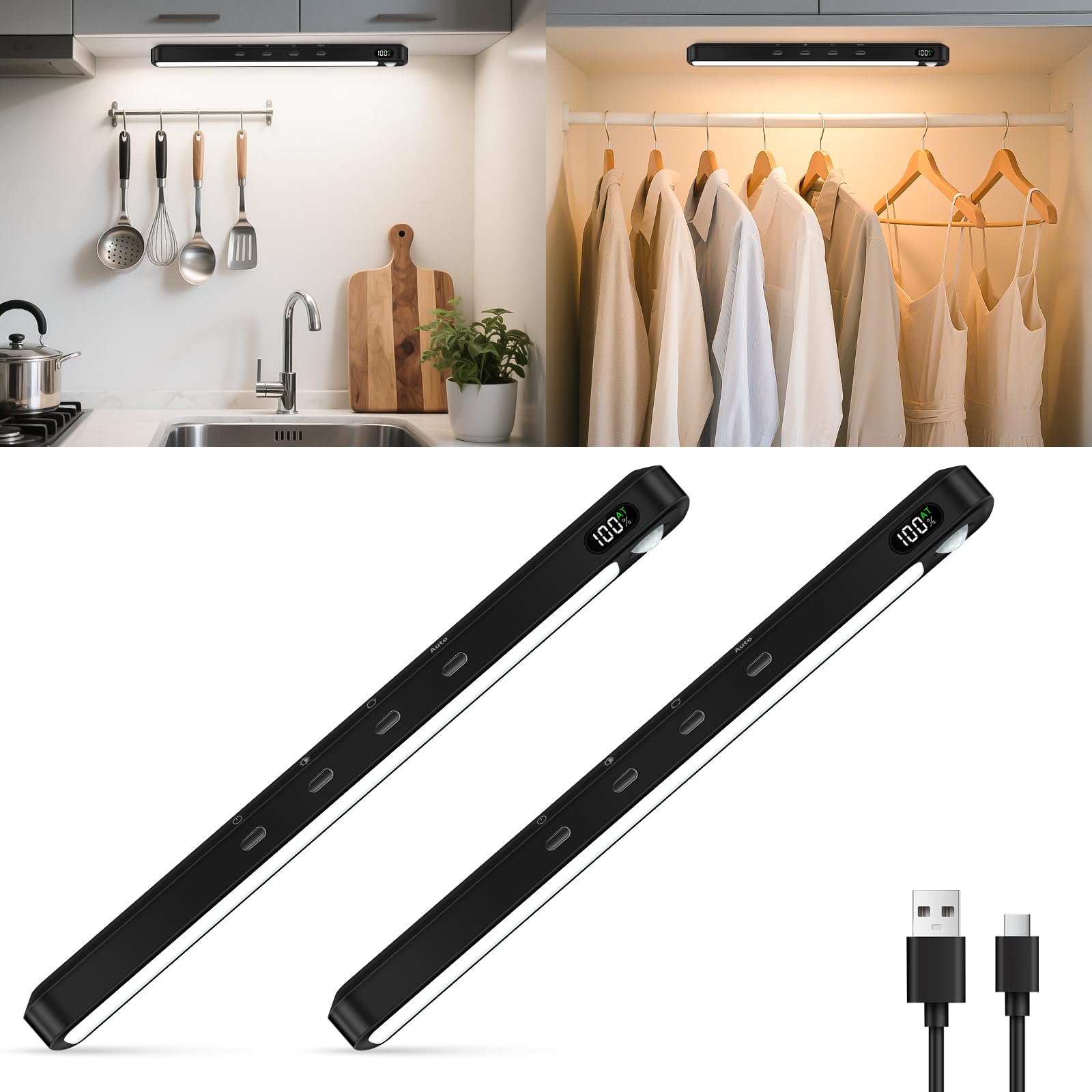 WILLED under cabinet lights with motion sensor for hands-free countertop lighting