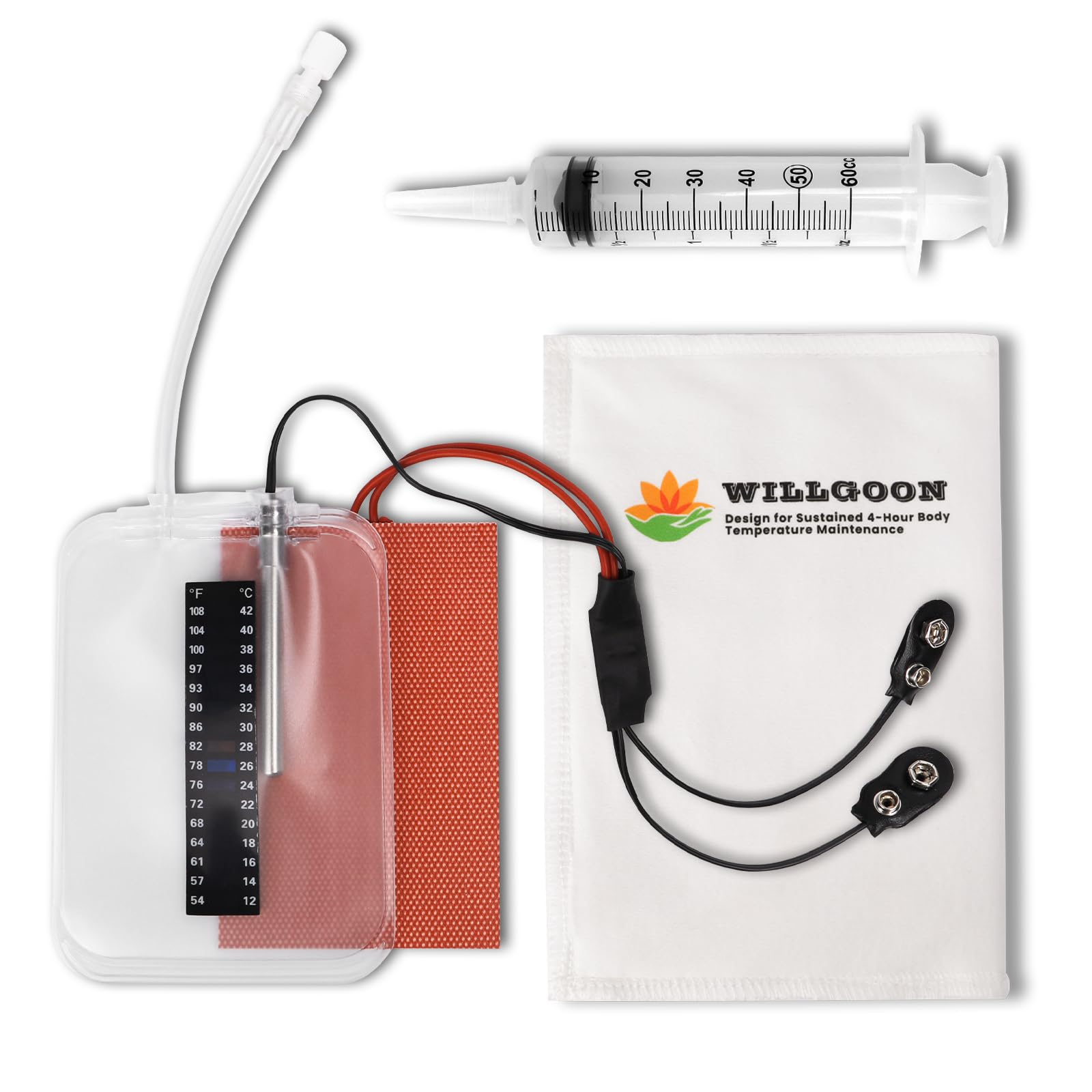 Willgoon electric urine warmer front view showing compact portable design