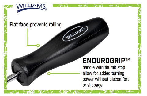 Williams Endurogrip keystone-slotted screwdriver highlights torque-ready design