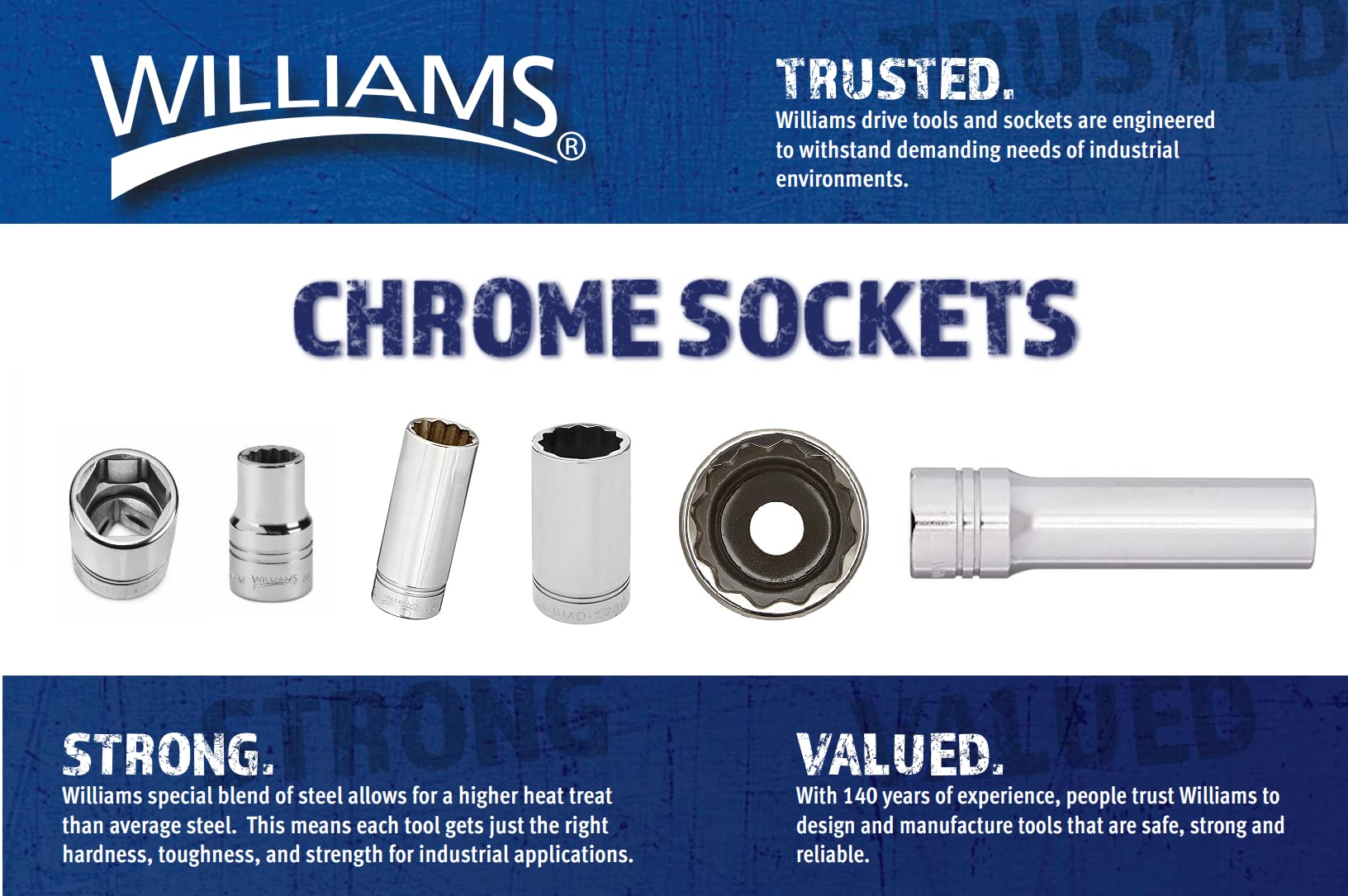 Williams JHWWSBD-7RC packaging with dimensions