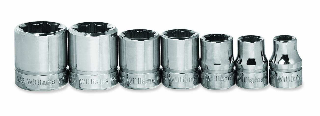 Williams JHWWSBD-7RC socket set front view with polished chrome finish