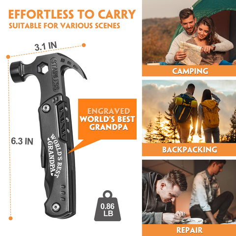 WILLUCK 15-in-1 multitool hammer with magnetic screwdriver heads in use.