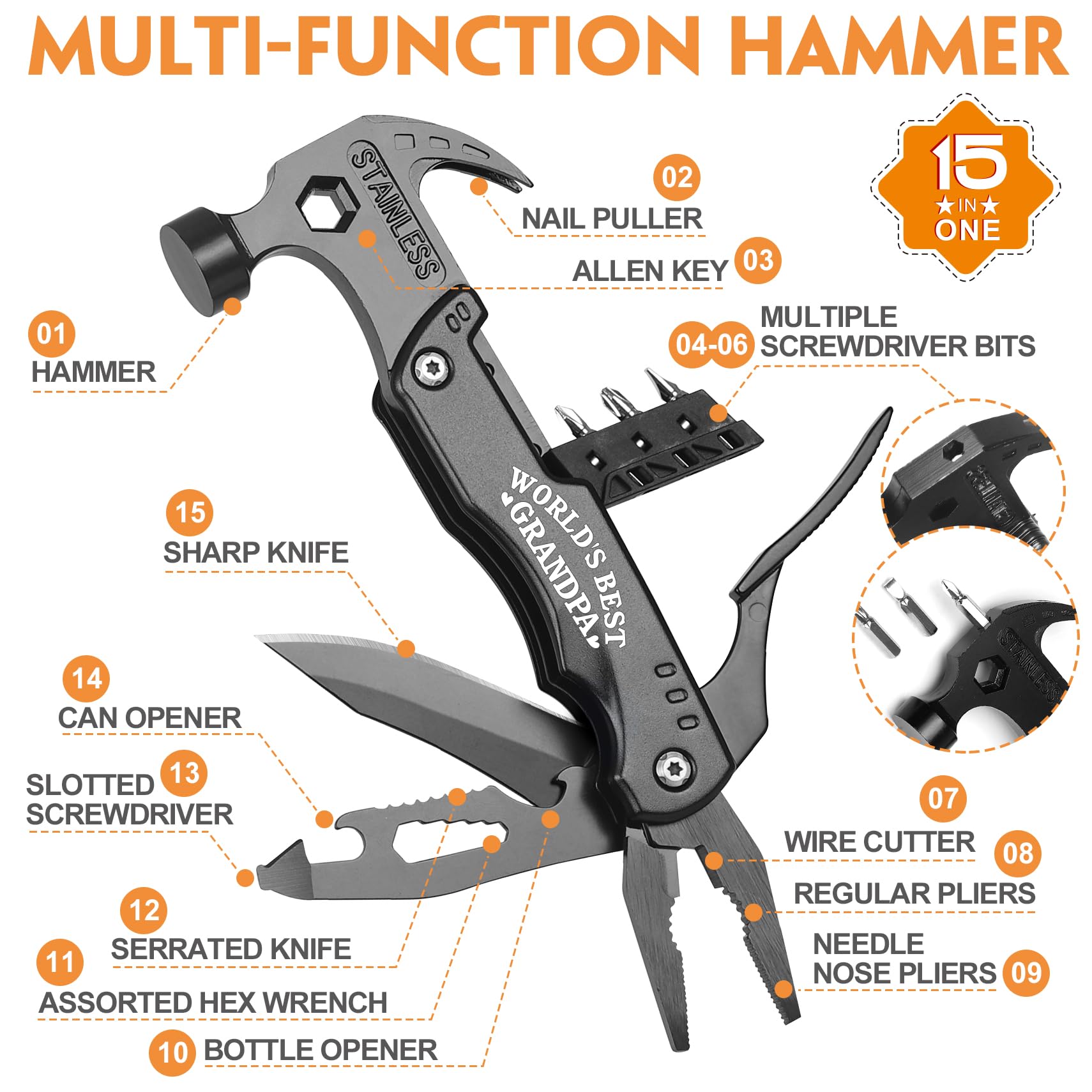 WILLUCK Grandpa multitool hammer in a toolbox ready for quick repairs.