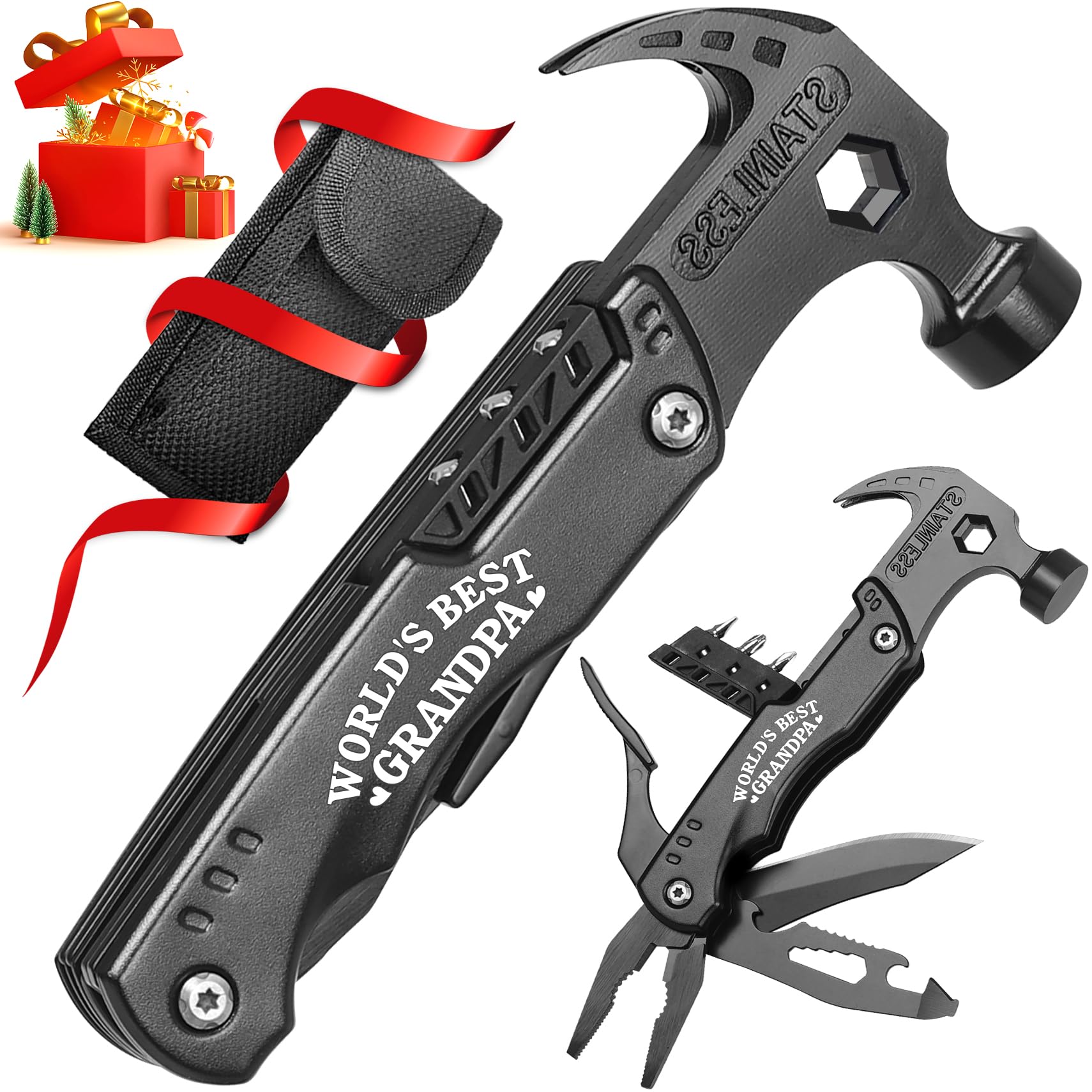 WILLUCK World's Best Grandpa multitool hammer close-up for DIY projects.