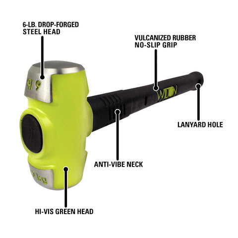 Wilton B.A.S.H unbreakable handle technology keeps the hammer secure during overstrikes