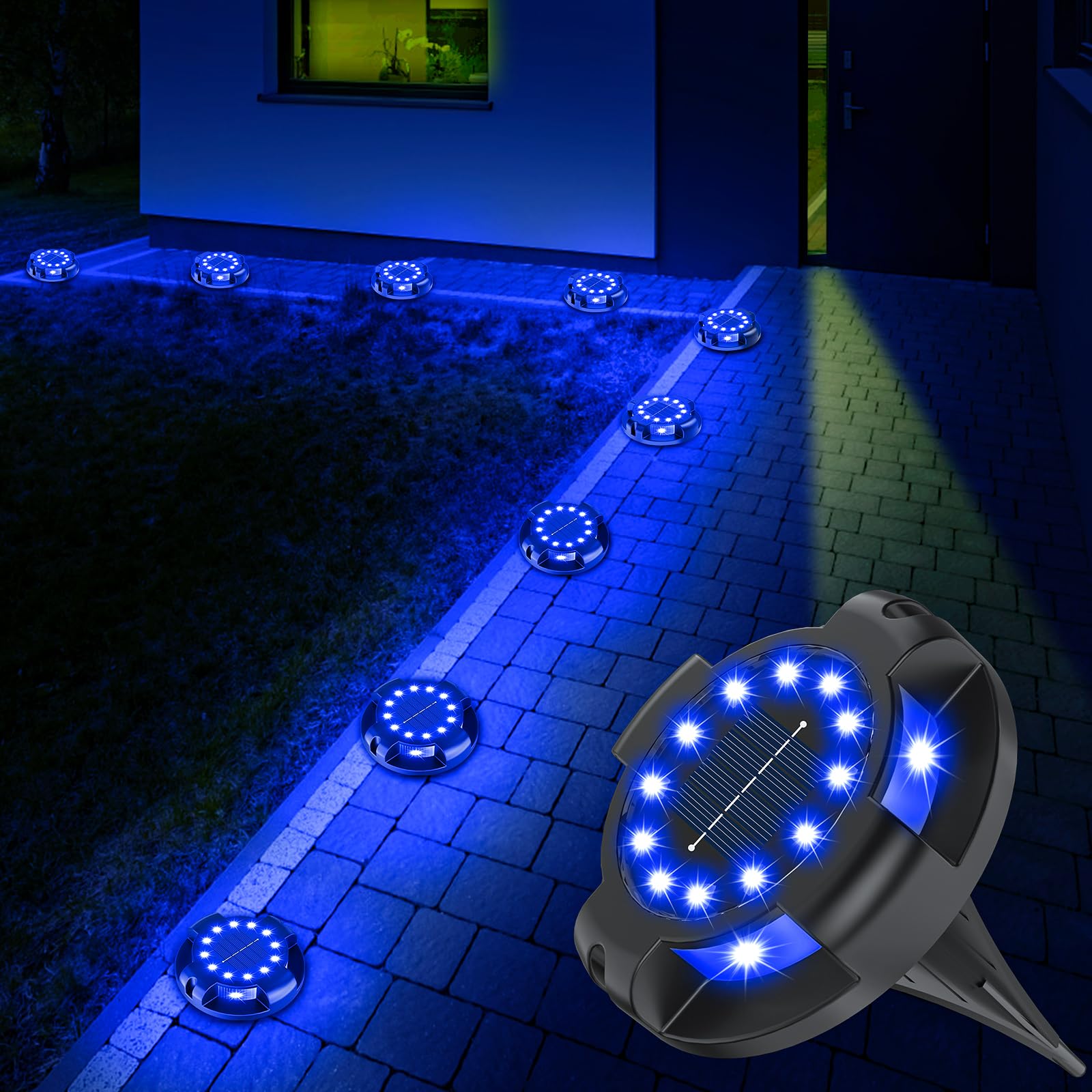 WILUX solar pathway light side LED blue highlights borders and edges