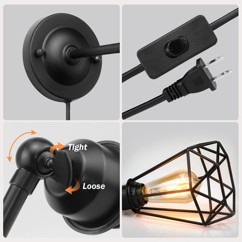WimiSom headboard setup with plug-in wall lamp for ambient reading light.