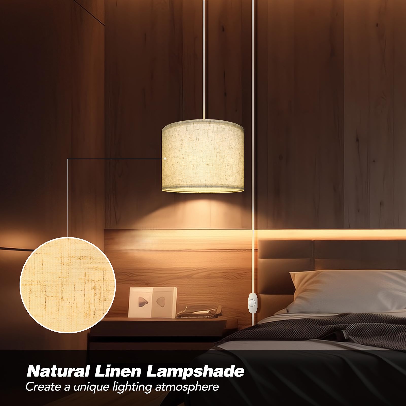 WimiSom pendant with 15 ft cord offers flexible placement in living and dining spaces
