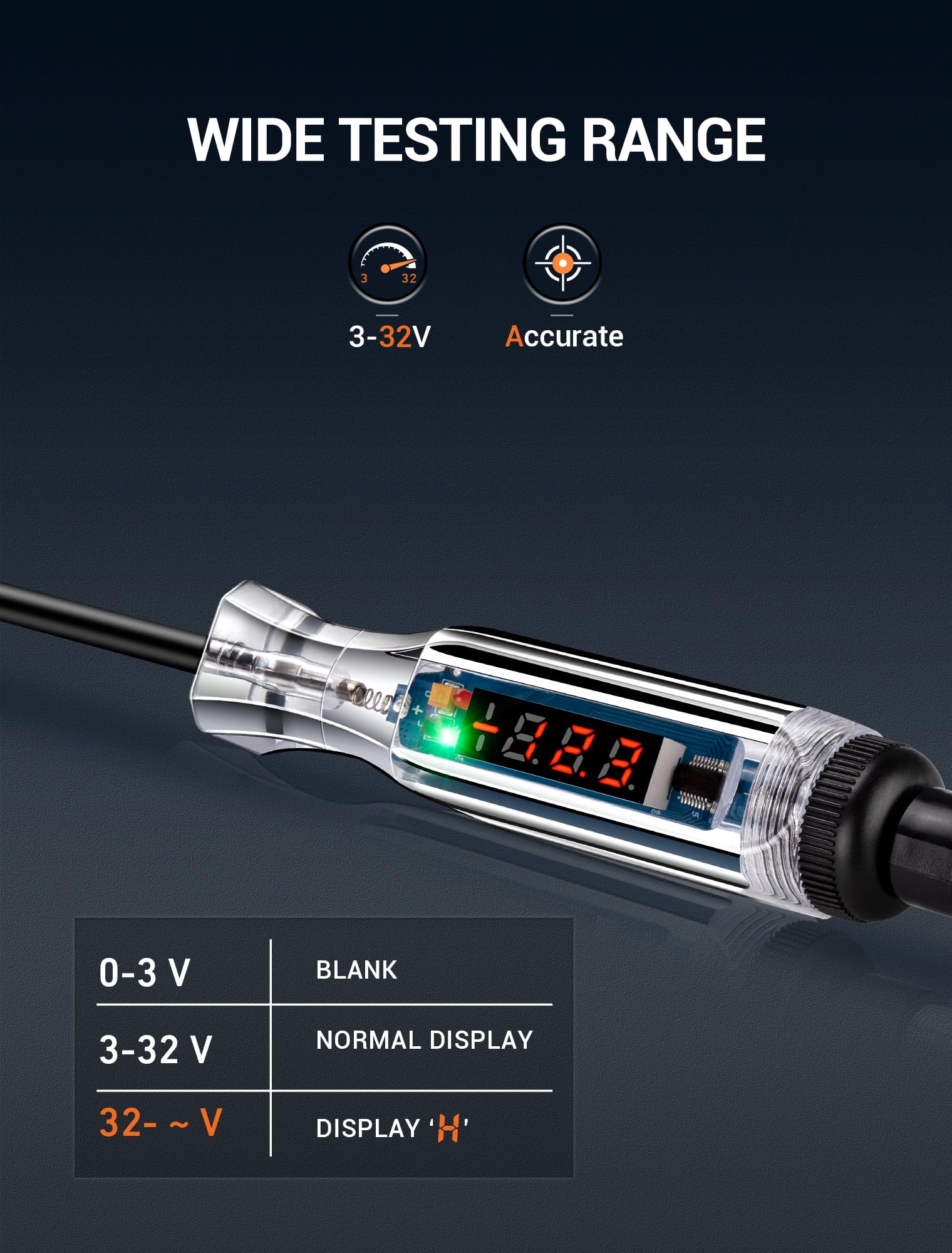 WINAMOO LED display provides precise voltage readings day and night.
