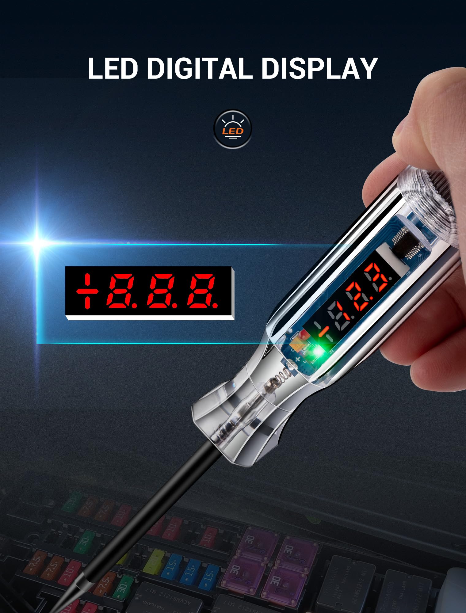 WINAMOO tester used for 2-32V DC vehicle circuits.