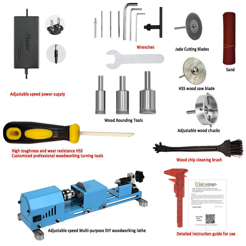 Winbomgo mini lathe cutting tool in action for beads and pens.