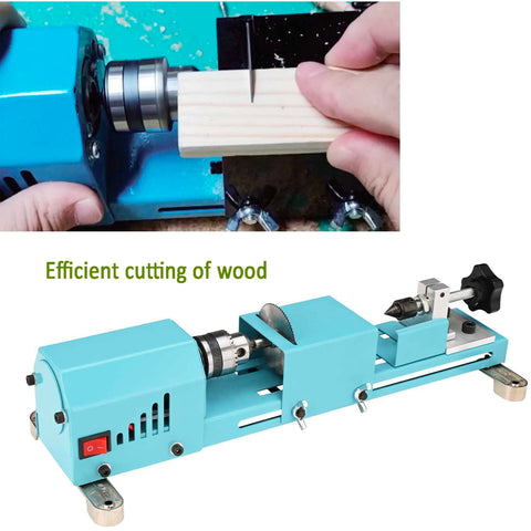 Winbomgo mini lathe with fixed chuck kit for secure workholding.
