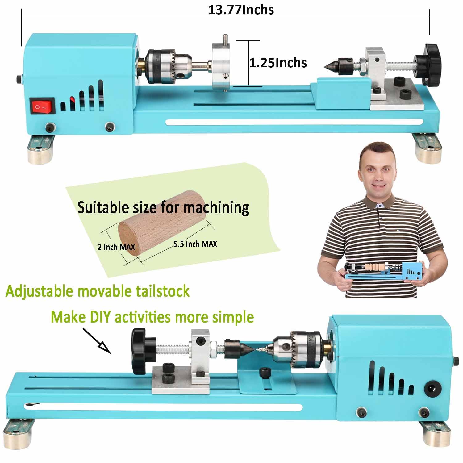 Winbomgo mini lathe workshop setup supports beginners with tutorials.