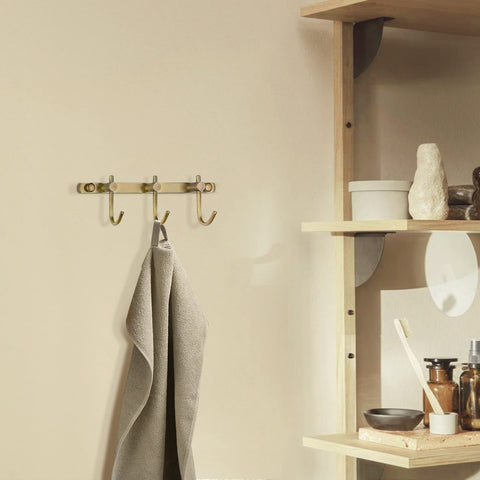 WINCASE brushed brass wall hooks for coats and robes
