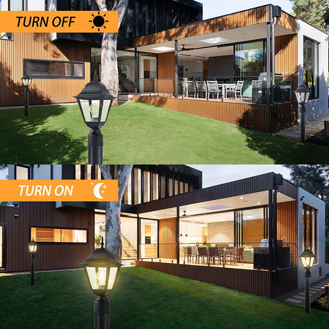 Windben LED-compatible post light supports LED and other bulb types for flexible lighting.