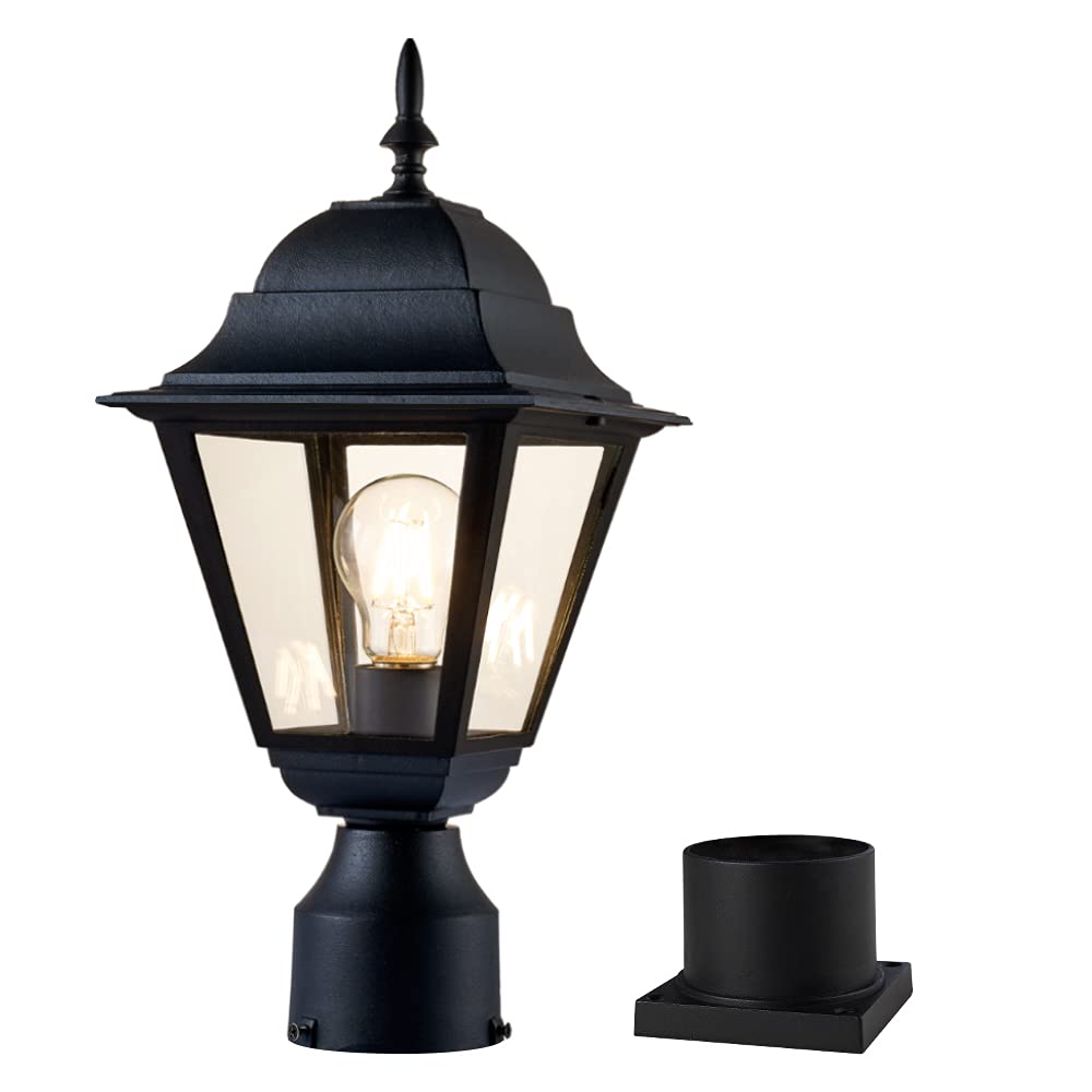 Windben outdoor post light with pier base enhances garden illumination.