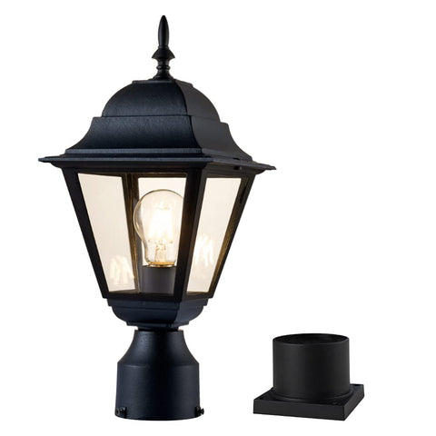Windben outdoor post light with pier base enhances garden illumination.