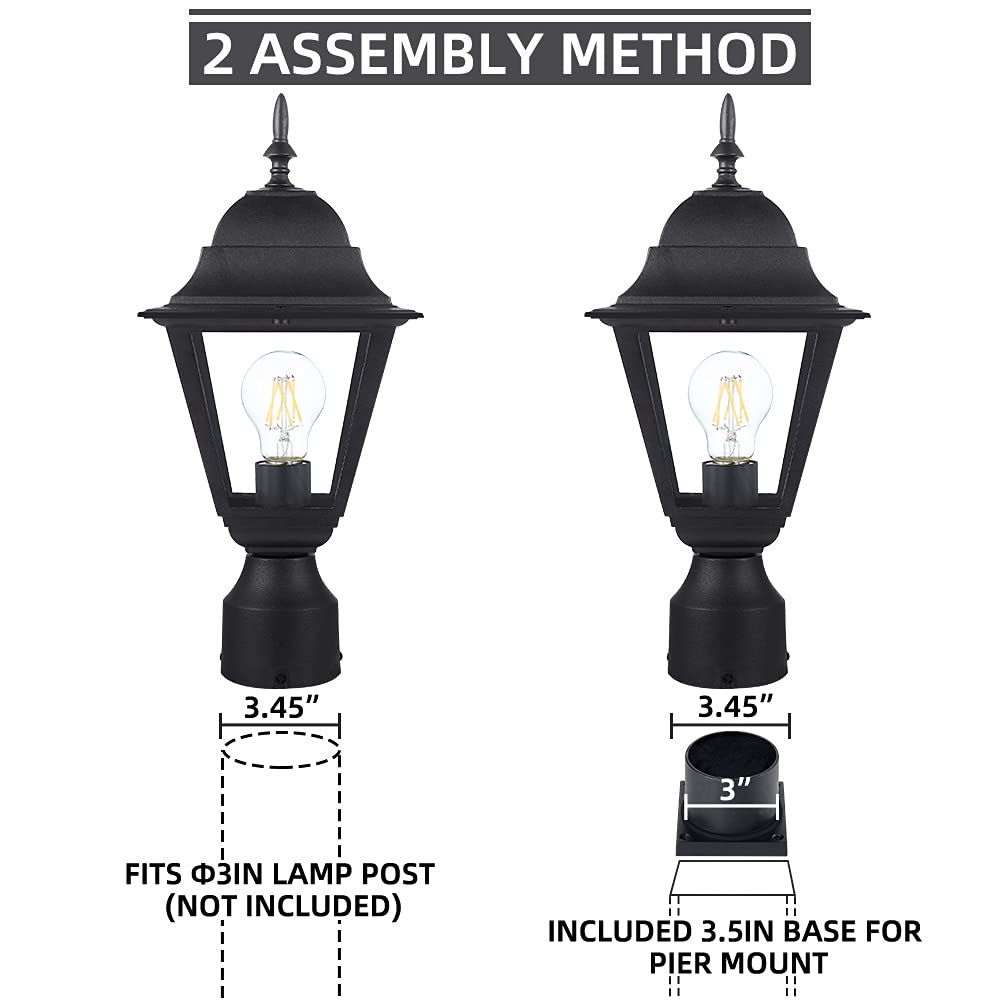 Windben LED-compatible post light offers versatile bulb choices.