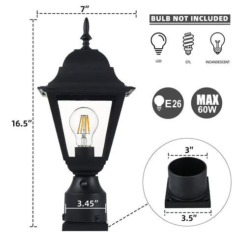 Windben weatherproof aluminium lamppost designed to withstand rain and wind.
