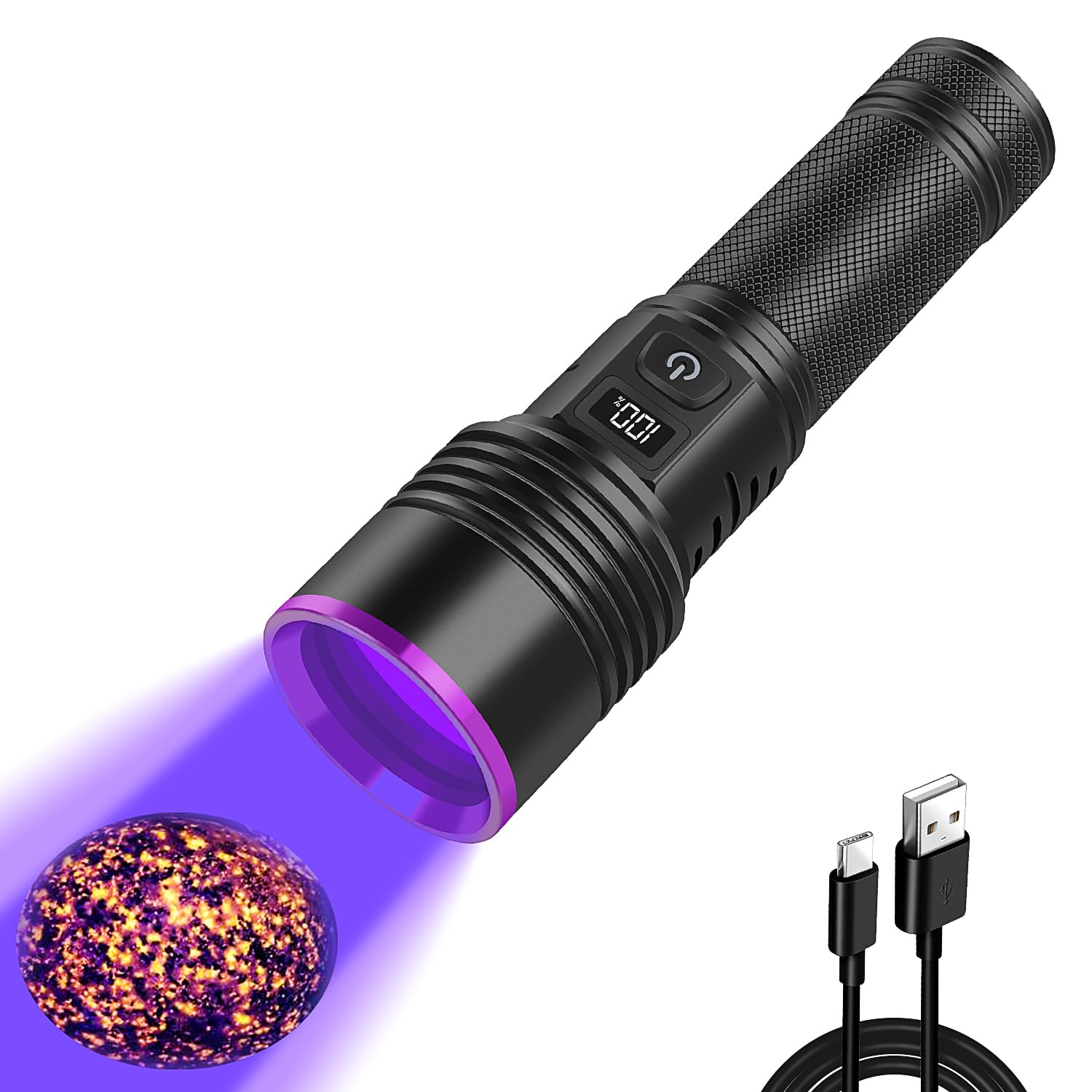 WINDFIRE 365nm UV light with filter lens reveals hidden stains clearly.