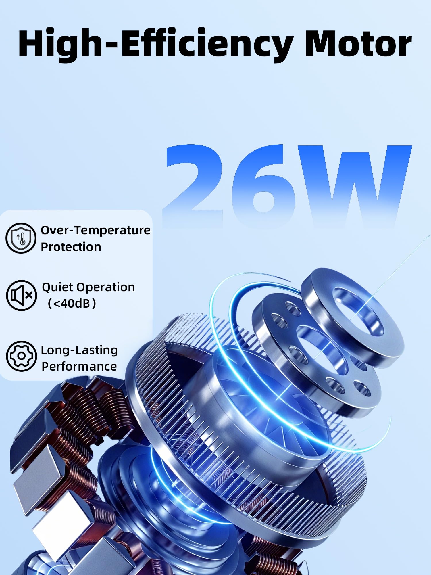 Windigaga 8-inch exhaust blades close-up highlighting efficient air movement