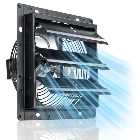 Windigaga 8-inch exhaust fan front view for strong cooling in a garage