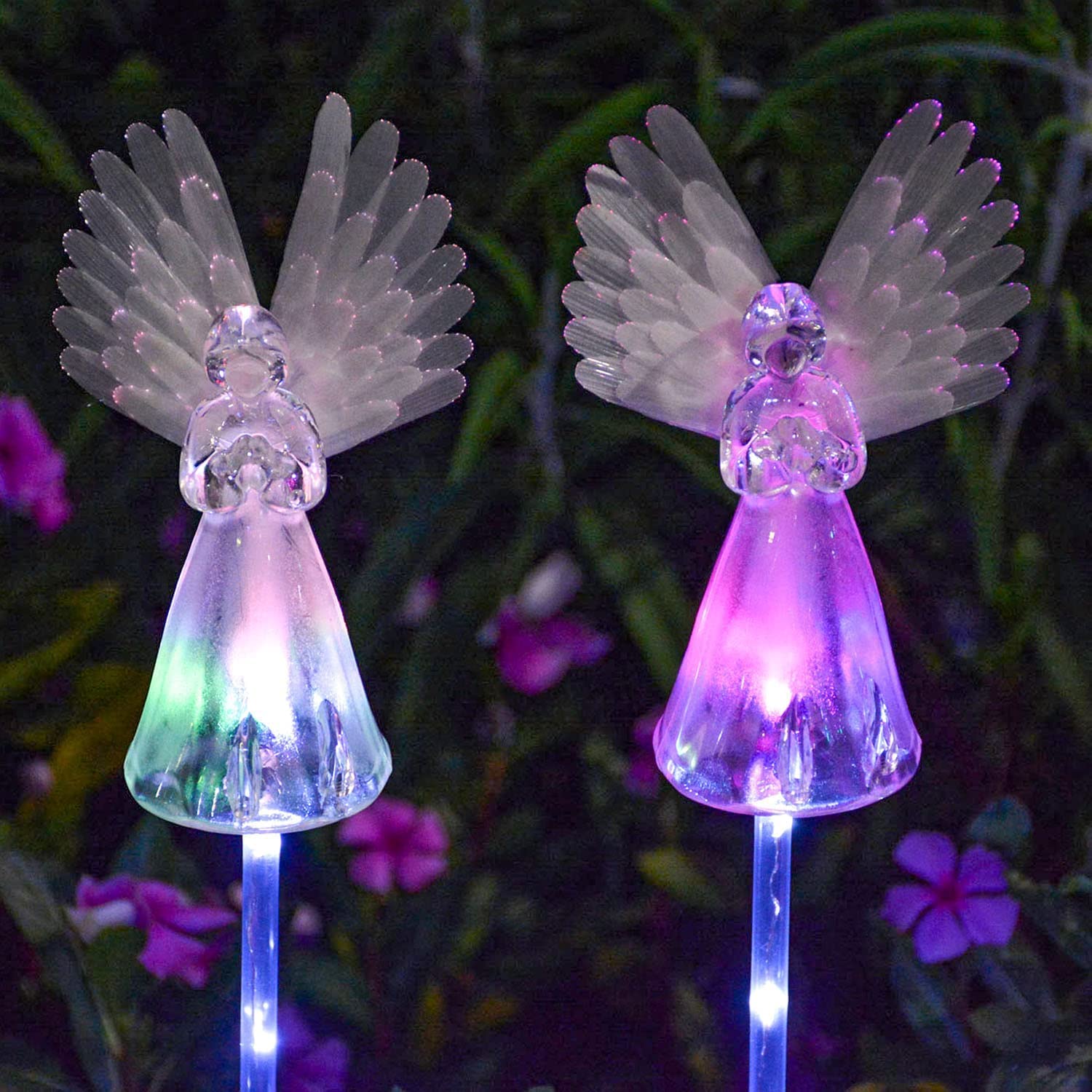 Windpnn multicolor angel lawn light adds gentle pathway illumination.