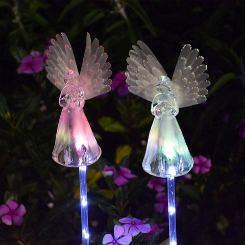 Windpnn solar powered angel light provides dependable outdoor ambiance.