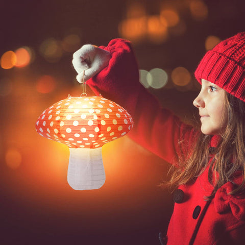 Windspeed mushroom lanterns 12inch front view with impressive height for decor