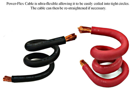 WindyNation WNI 2-0 AWG copper battery cable in red, versatile power routing.