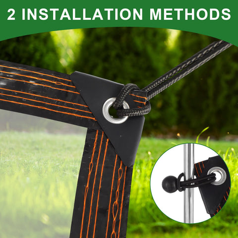 Windyun elastic rope included for quick, secure fastening of the tarp.