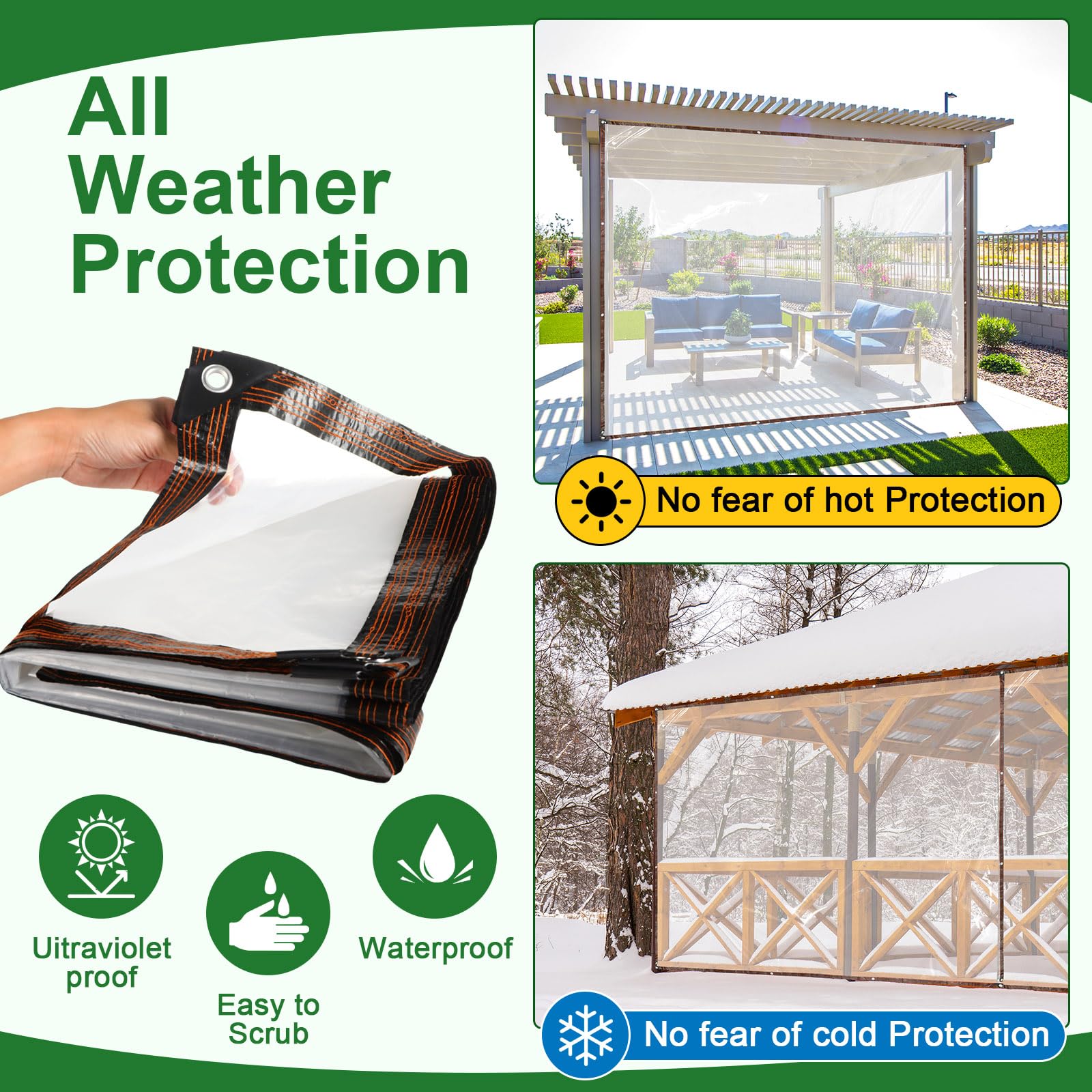 Windyun greenhouse protection cover, clear material letting light in while guarding plants.