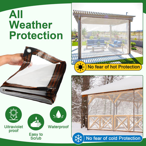 Windyun greenhouse protection cover, clear material letting light in while guarding plants.