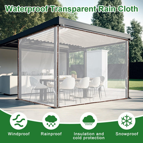 Windyun outdoor use scenario showing tarp protecting balcony or poolside items.