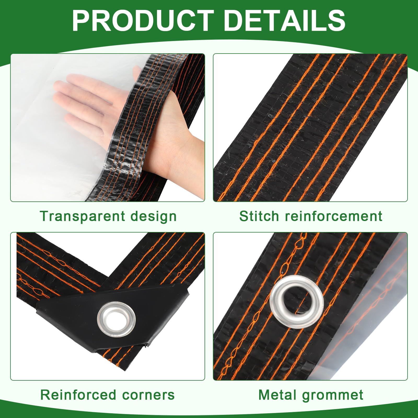 Windyun tarp eyelets and grommets for secure setup and multiple anchoring options.