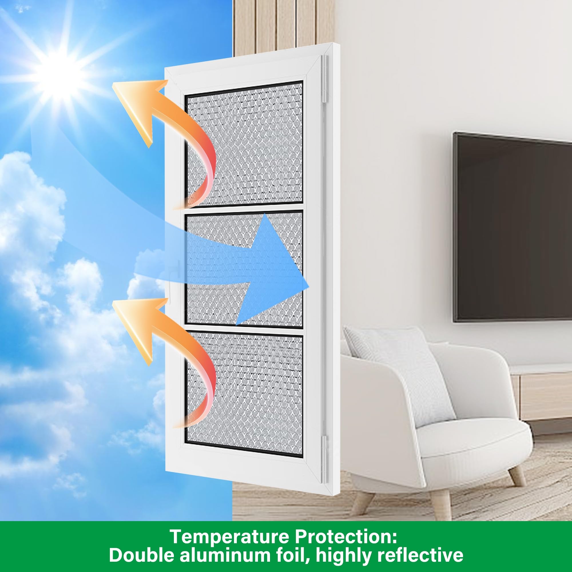 Winemana basement and garage window shield blocks heat with breathable design.