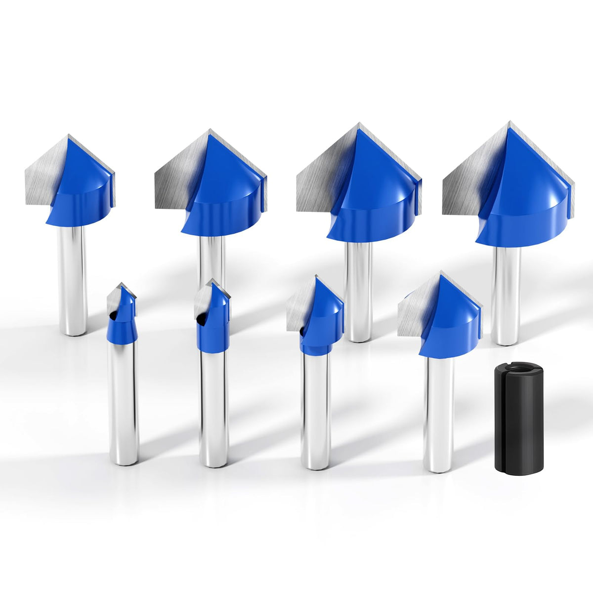 Wingsflee 1-4-inch shank 90-degree V-groove router bit set for clean precise engravings.