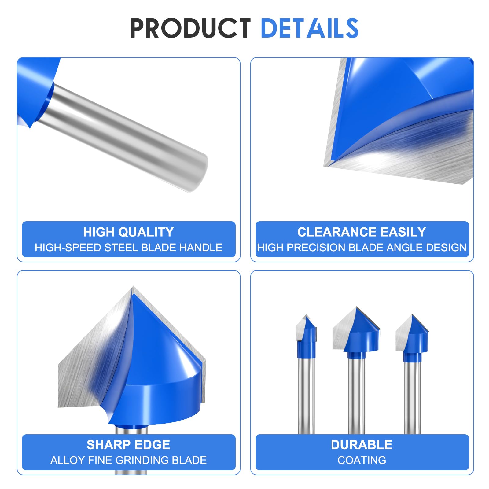 Wingsflee 1-4-inch shank router bits compatible with most routers for quick setup.