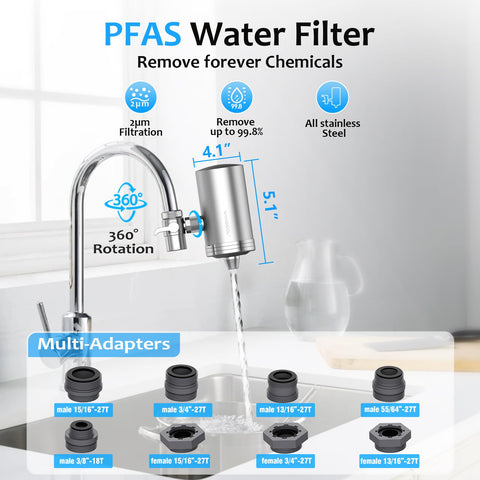 WINGSOL 360° rotating tap offers easy access to filtered water from any angle.