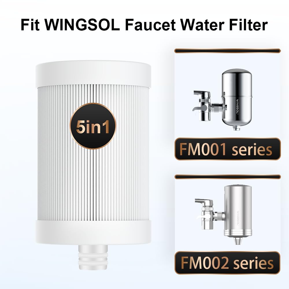 WINGSOL faucet filter chlorine and odor reduction improves taste.