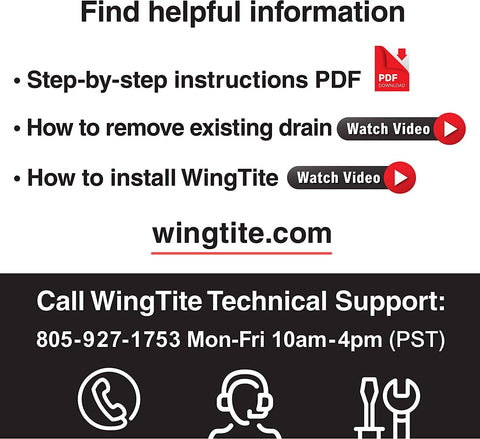 WingTite Pro-Series 2in PVC/ABS fit for common plumbing connections.