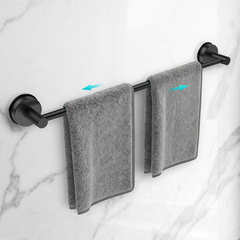 WingWider adjustable suction towel bar with 14.6–24-inch reach for flexible bathroom storage.