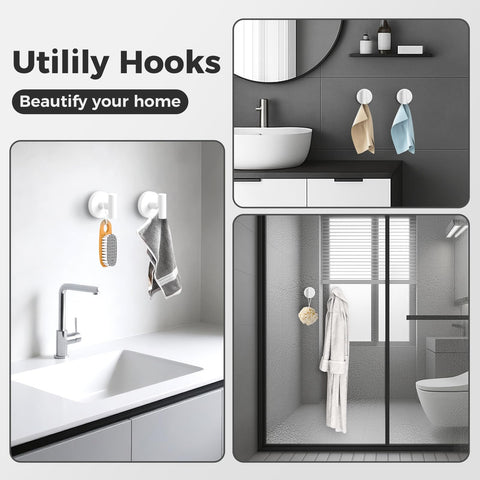 WingWider bathroom organizer hooks blend with any style and save space.