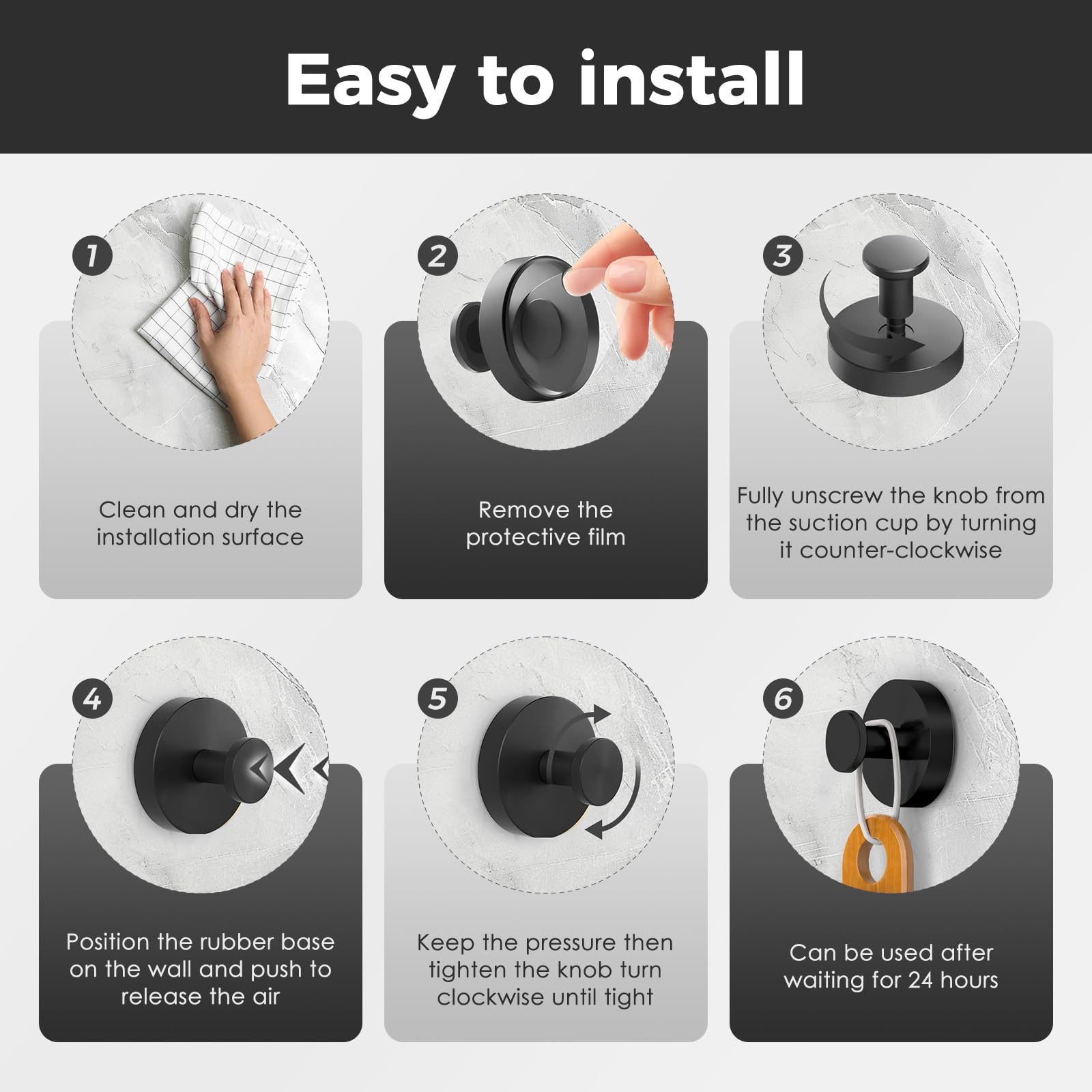 WingWider black bathroom accessory blends modern style with sturdy functionality.