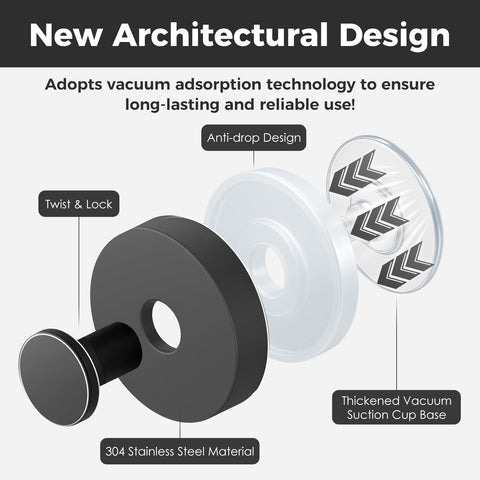 WingWider suction cup glass window hooks grip glass without drilling.