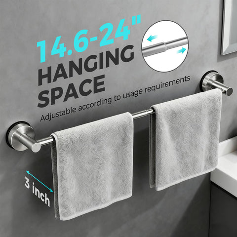 WingWider suction cups with airtight silicone provide strong hold on damp bathroom walls.