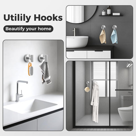 WingWider versatile wall hooks suit bathroom, kitchen, and bedroom needs.
