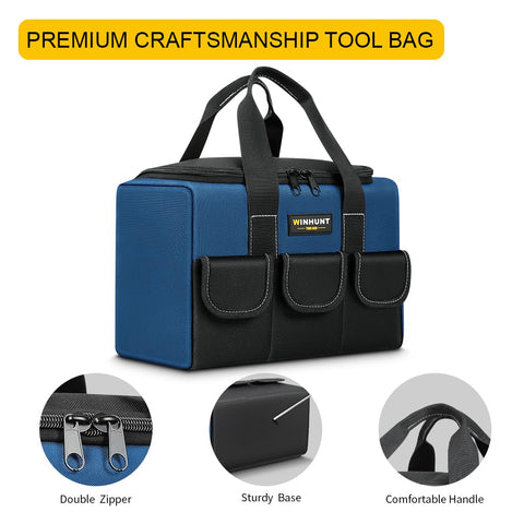 WinHunt tool bag set heavy-duty zippers ensure durable closure under use.