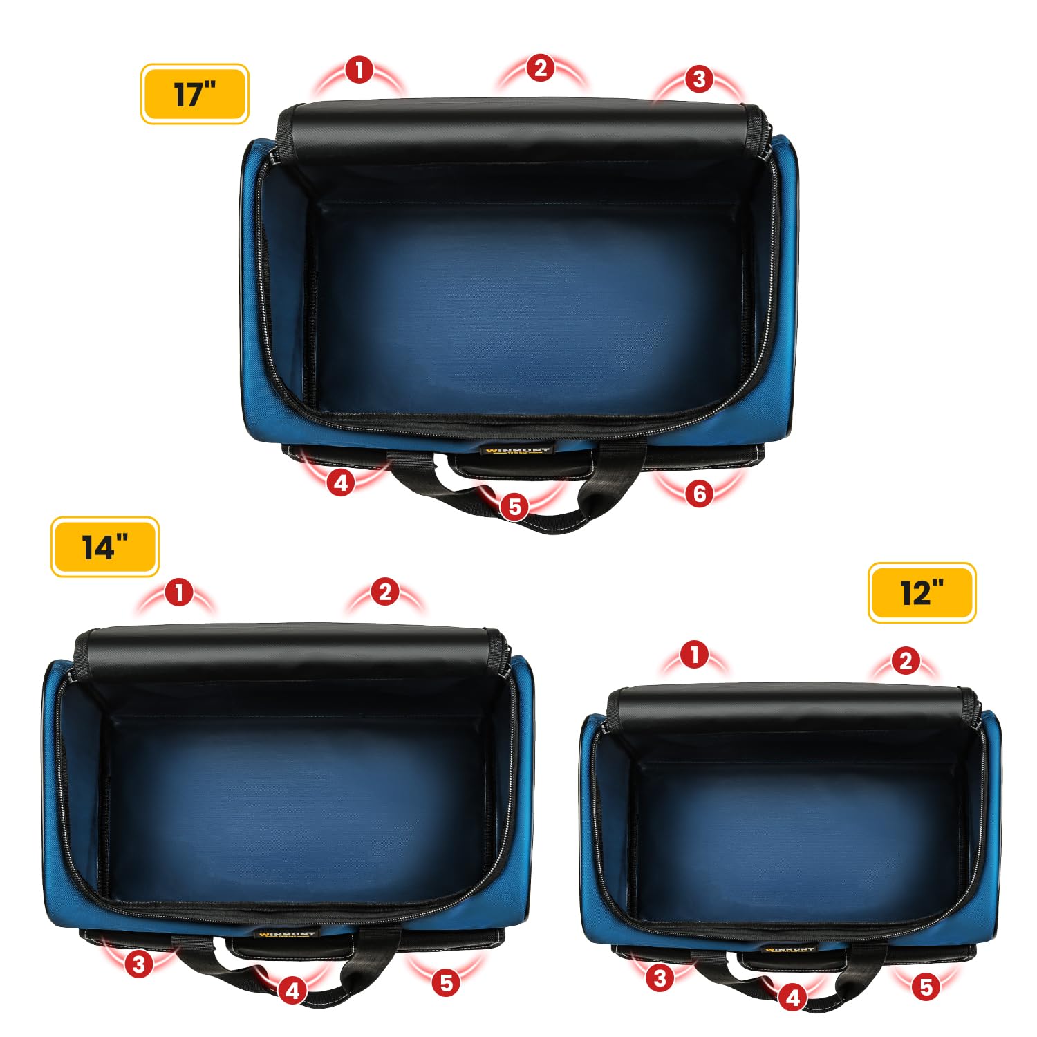WinHunt tool bag set waterproof fabric protects gear in wet conditions.