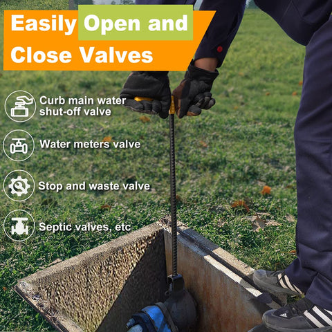 Winisok T-handle grip facilitates comfortable operation while turning curb and underground valves